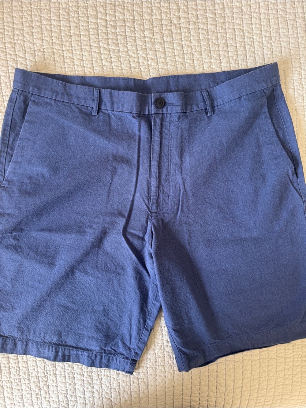 Perry Ellis Indigo Flat-Front Cotton Shorts
